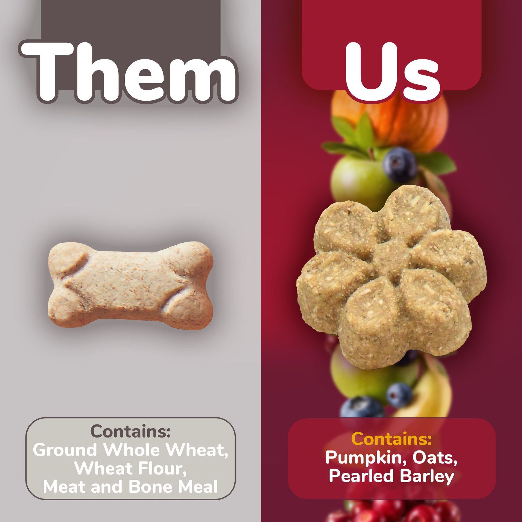 Fruitables Pumpkin & Cranberry Flavor Crunchy Dog Treats