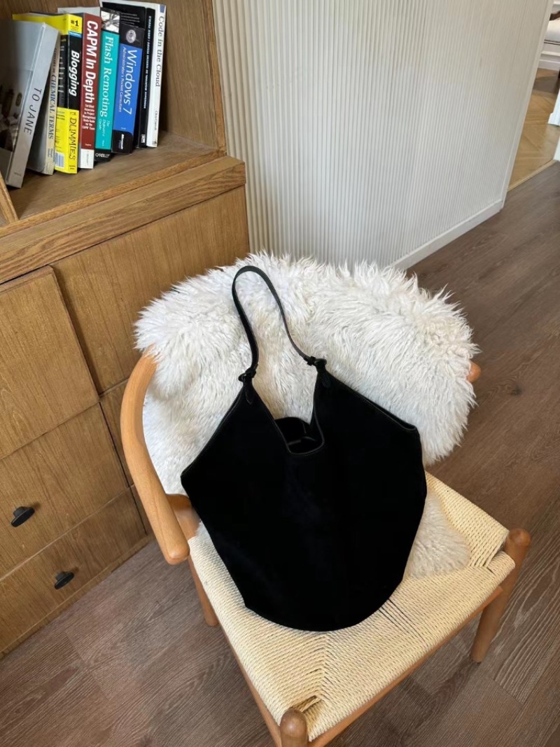Frost Large Capacity Personalized All-Match Handbags Leather Texture Korea Elegant Bucket Minority Simple Exposure Women Totes Genuine Leather