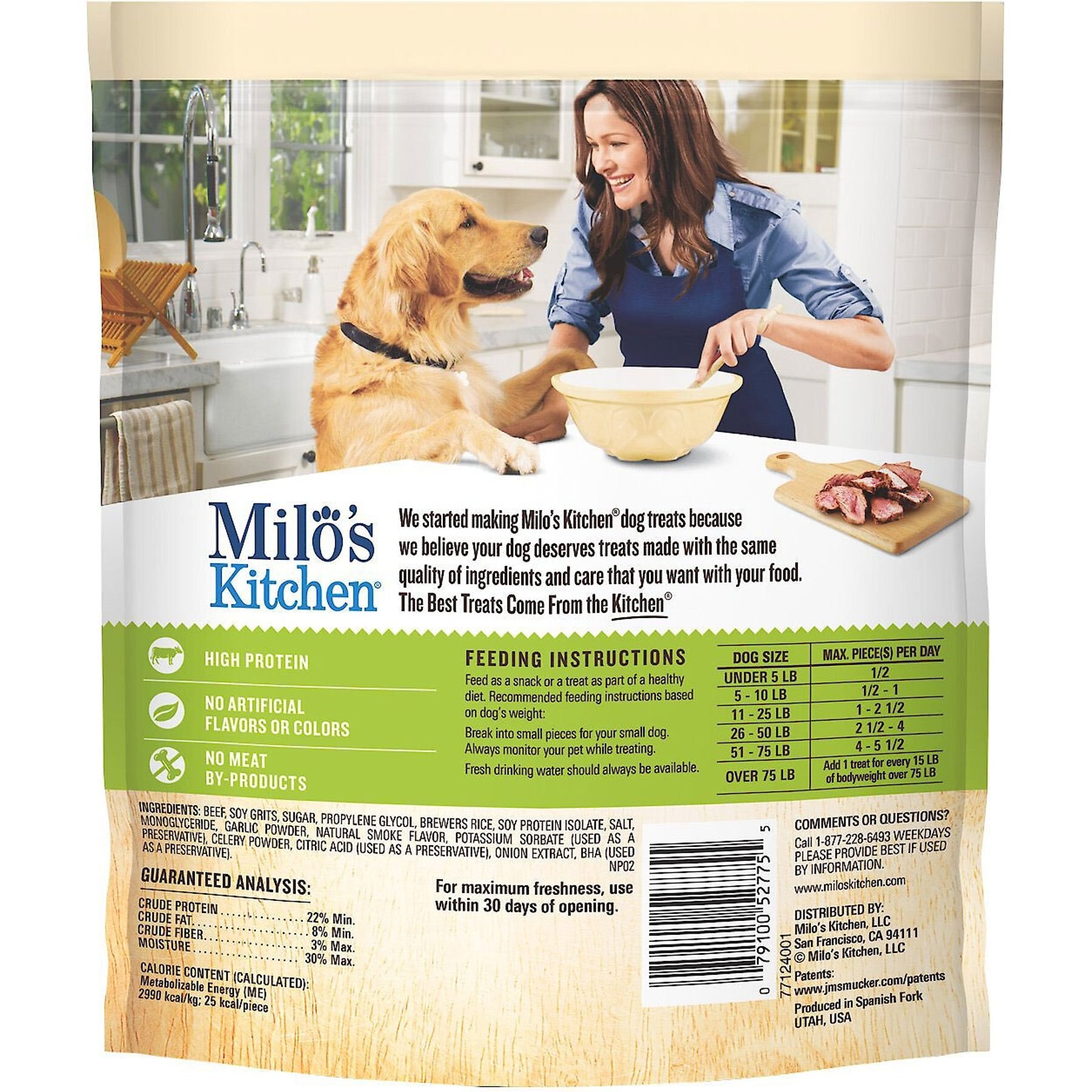Milo's Kitchen Beef Sausage Slices with Rice Dog Treats