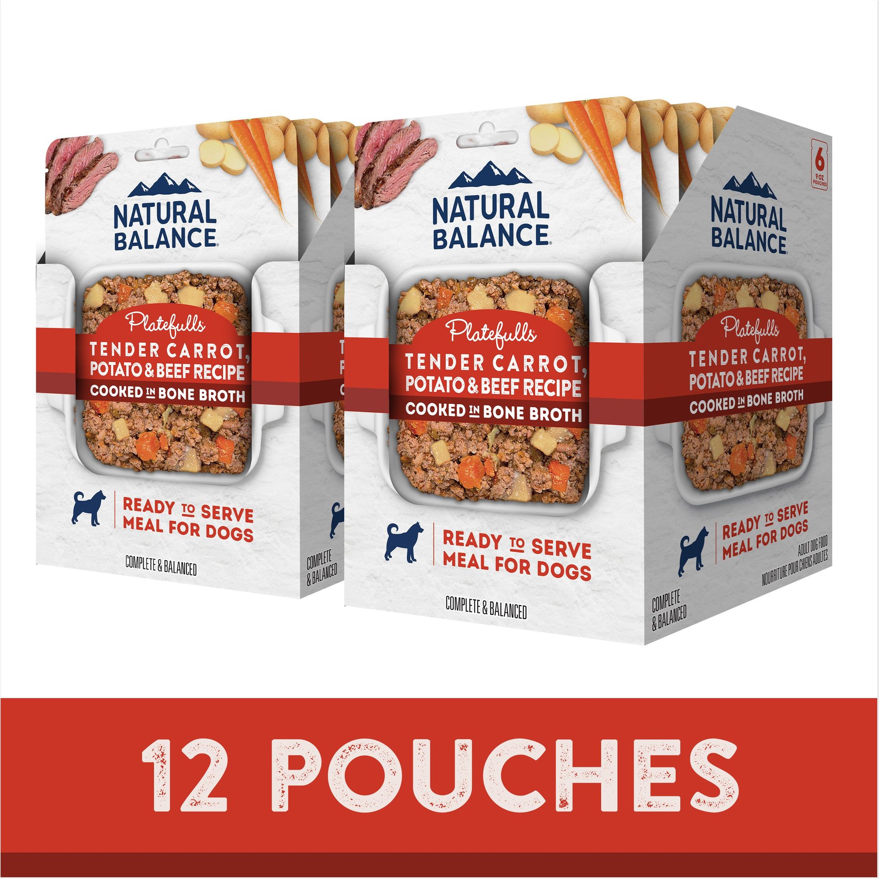 Natural Balance Original Ultra Platefulls Tender Carrot, Potato & Beef Recipe Wet Dog Food, 9-oz pouch, case of 12