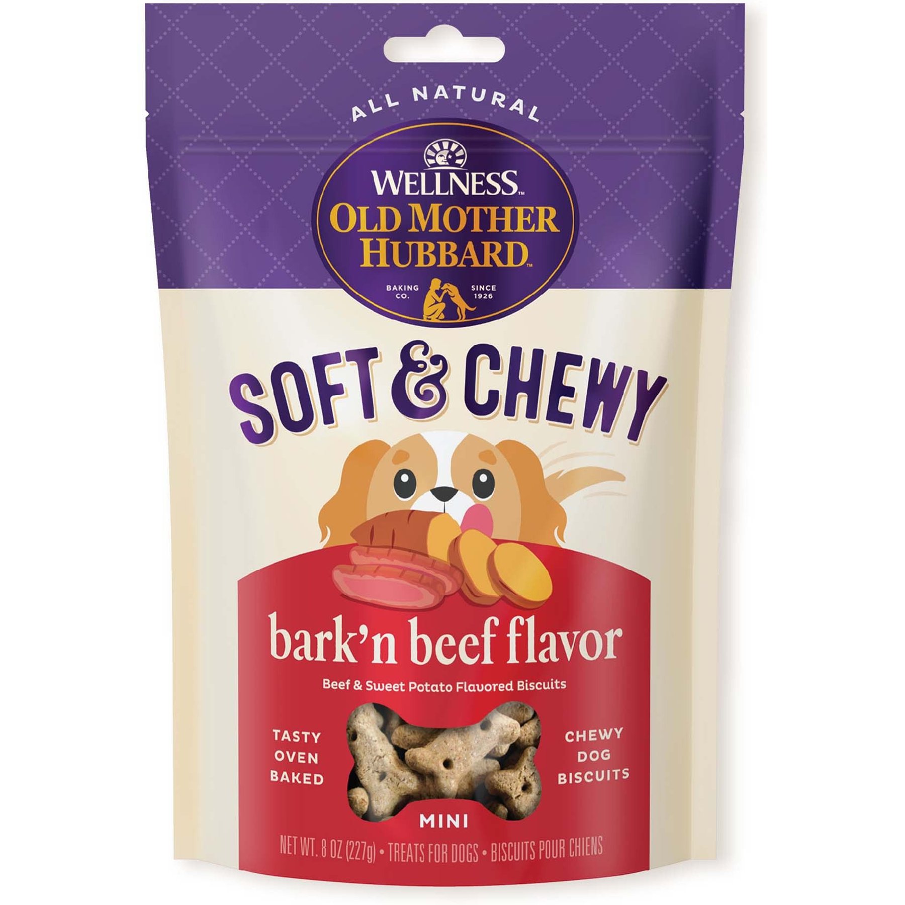 Old Mother Hubbard by Wellness Soft & Tasty Beef & Sweet Potato Natural Mini Oven-Baked Biscuits Dog Treats