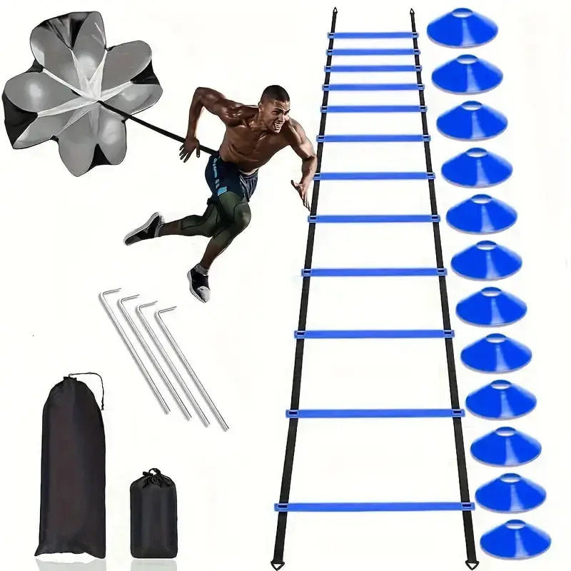 1set Football Soccer Training Equipment Fitness Speed Training Resistant Parachute Chute Running Umbrella 240407