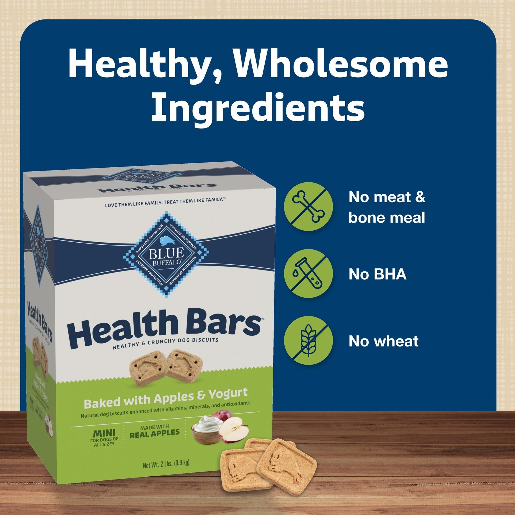 Blue Buffalo Mini Health Bars Baked Apples & Yogurt Dog Treats