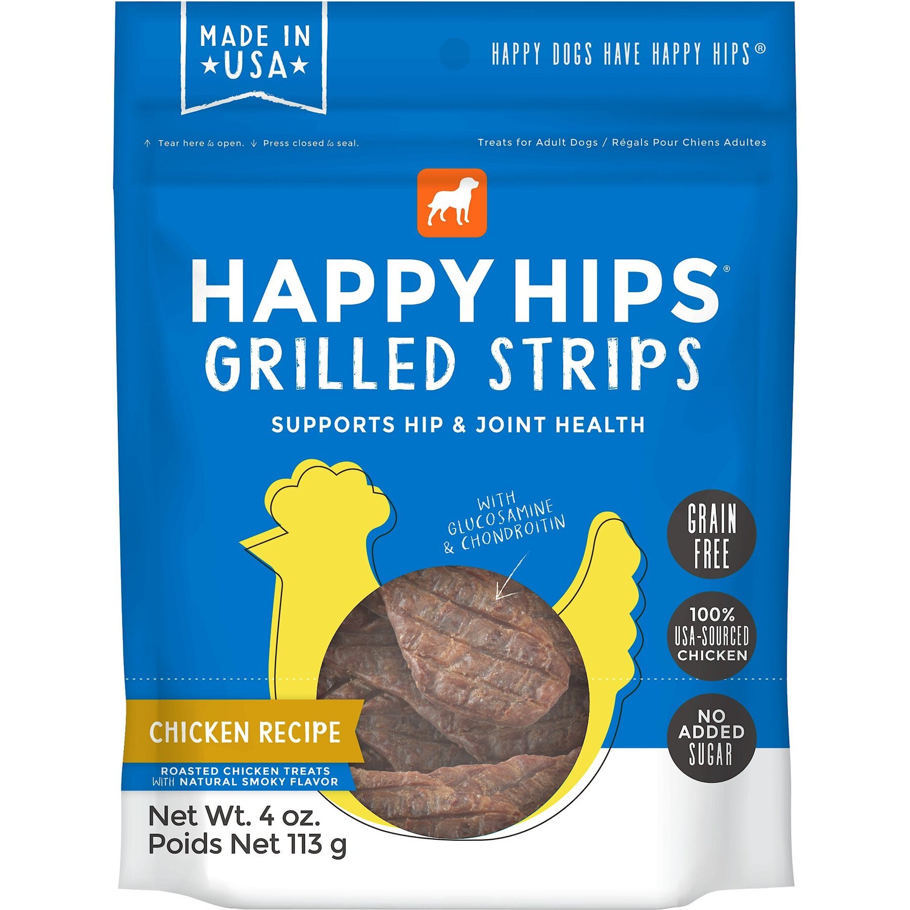 Happy Hips Grilled Strips Chicken Recipe Grain-Free Dog Treats