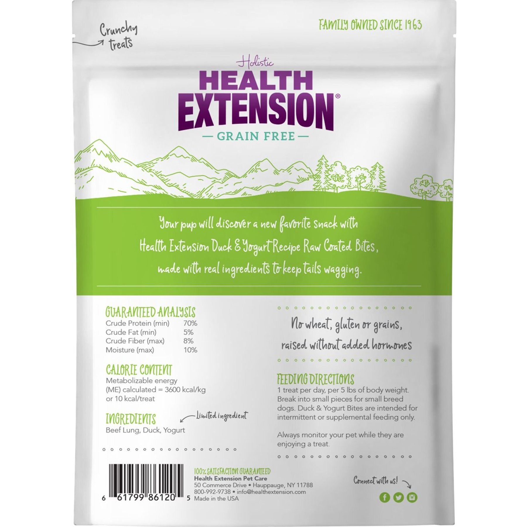Health Extension Bully Puffs Grain-Free Duck & Yogurt Dog Treats