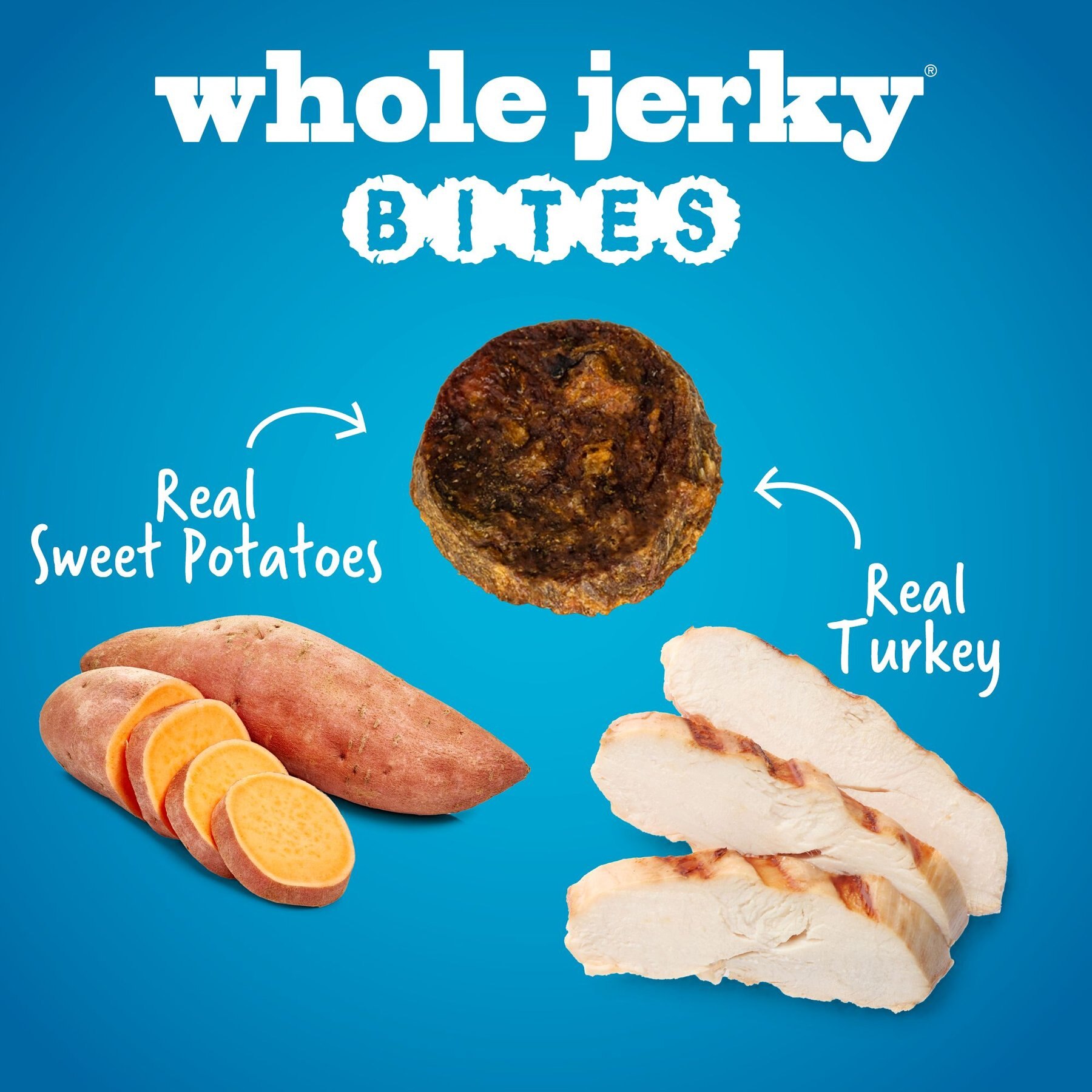 Fruitables Whole Jerky Bites Turkey & Sweet Potato Dog Treats