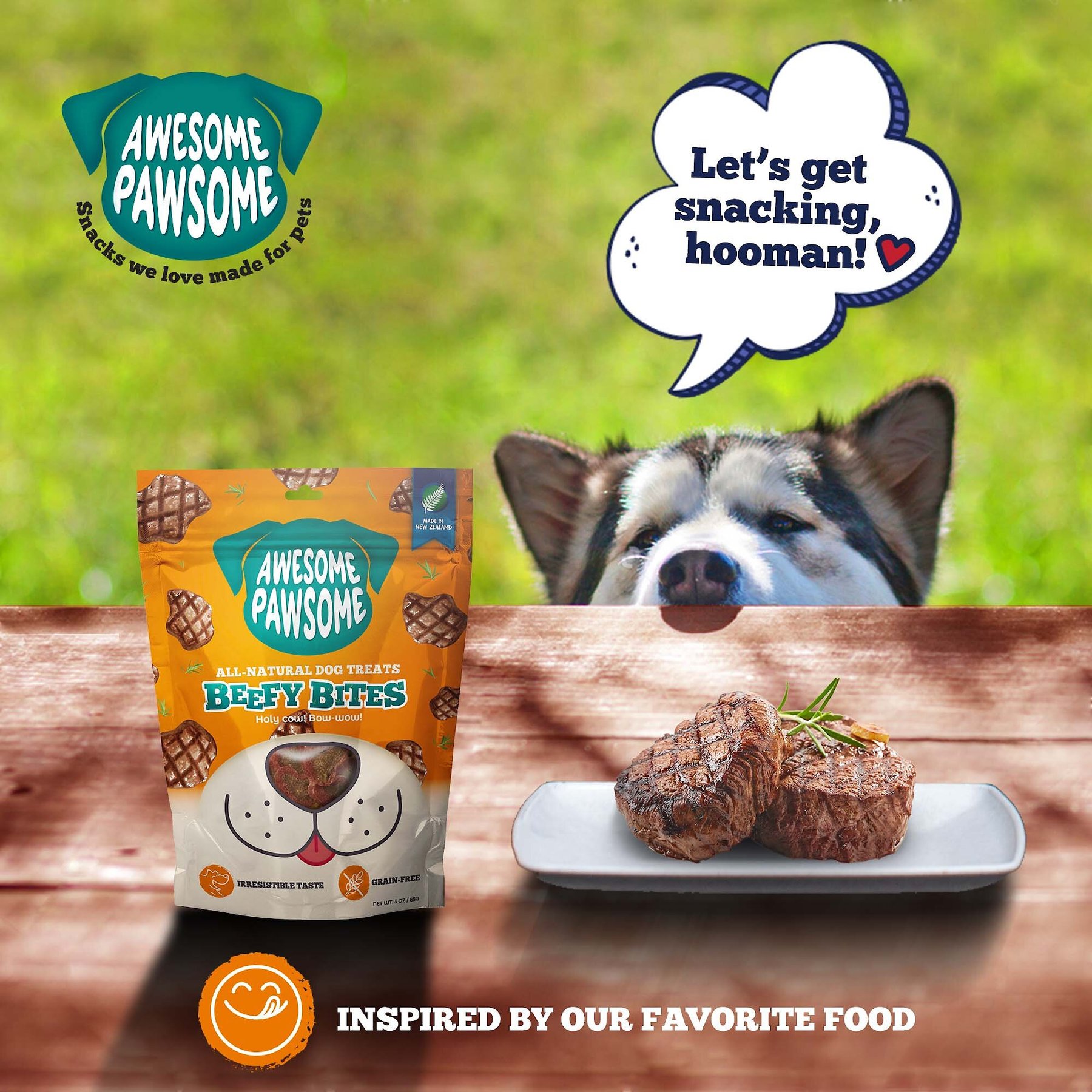 Awesome Pawsome Beefy Bites Dog Treats, 3-oz bag
