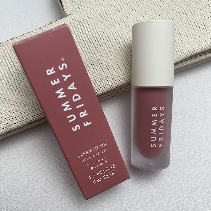 New Summer Fridays Dream Lip Oil Lipgloss Liquid Lipstick 4.5g Moisturize Smooth Makeup Lips Glaze Butter LipBalm Blush Dreams Pink Cloud 4colors LipC