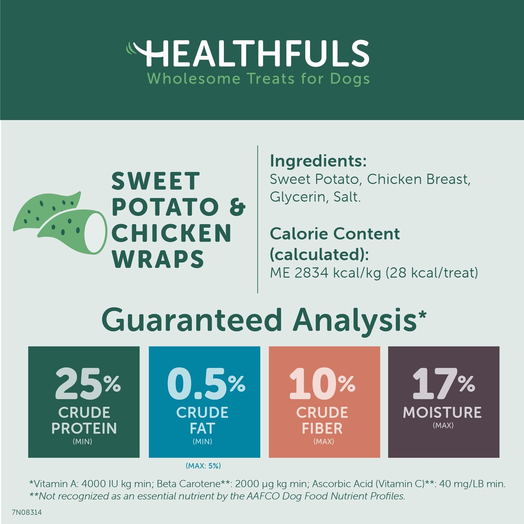 Healthfuls Sweet Potato & Chicken Wraps Dehydrated Dog Treats