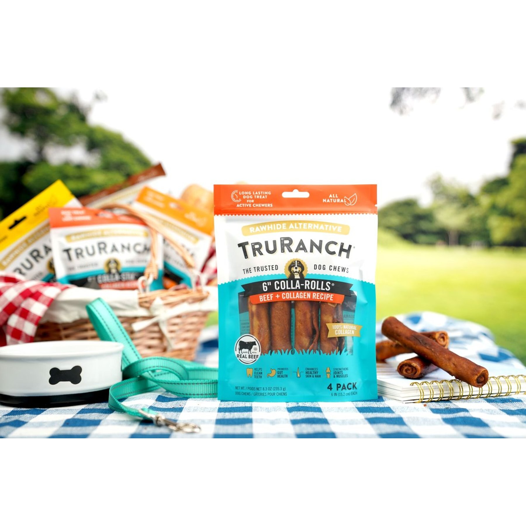 TruRanch Beef Collagen Roll Hard Chew Dog Treats, 6-in, 4 count
