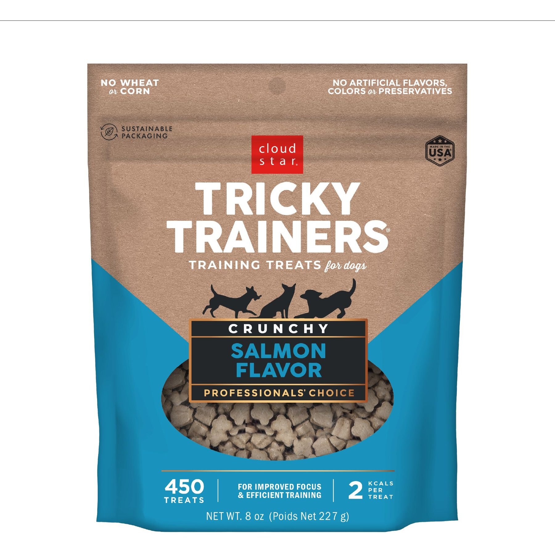Cloud Star Crunchy Tricky Trainers Salmon Flavor Dog Treats