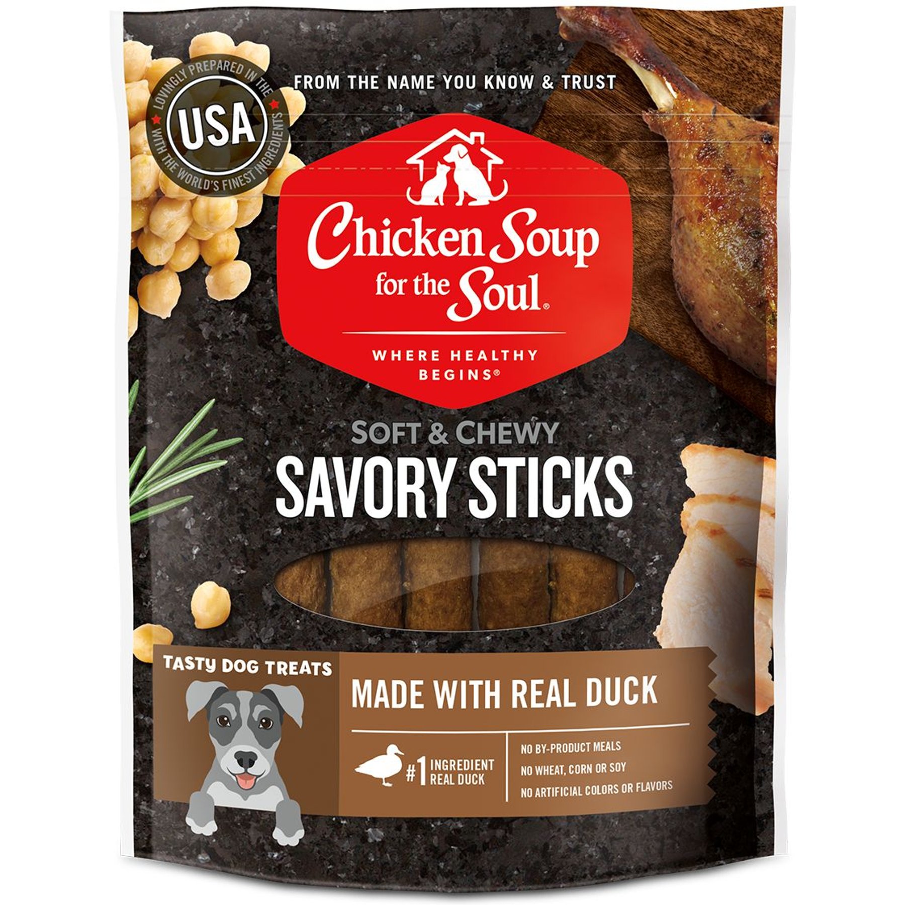 Chicken Soup for the Soul Savory Sticks Real Duck Grain-Free Dog Treats