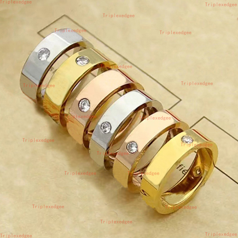 Brand Classic Diamond Ring Fashion unisex couple wedding ring designer High quality stainless steel crystal ring for women and men