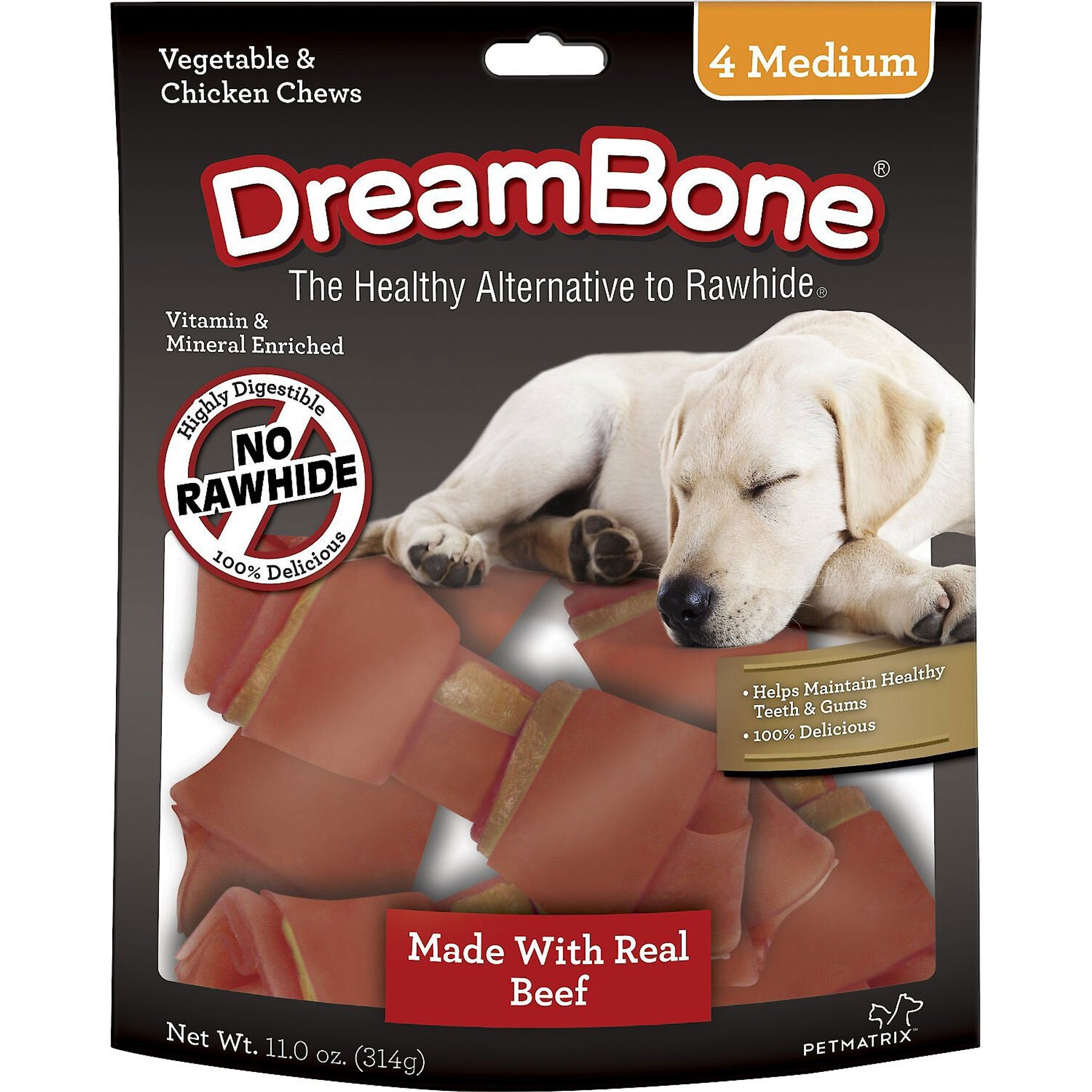 DreamBone Medium Beef Chew Bones Dog Treats