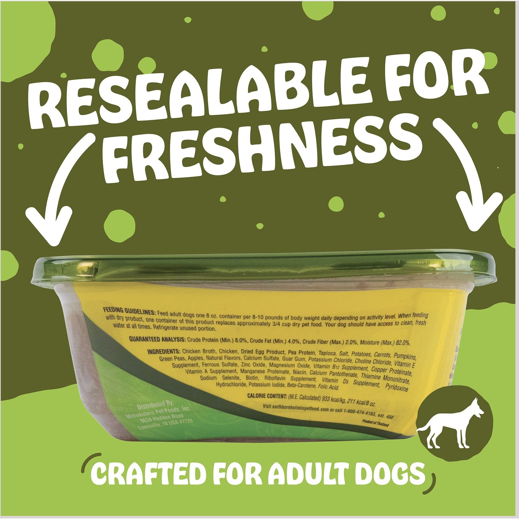 Earthborn Holistic Chip's Chicken Casserole Grain-Free Natural Moist Dog Food
