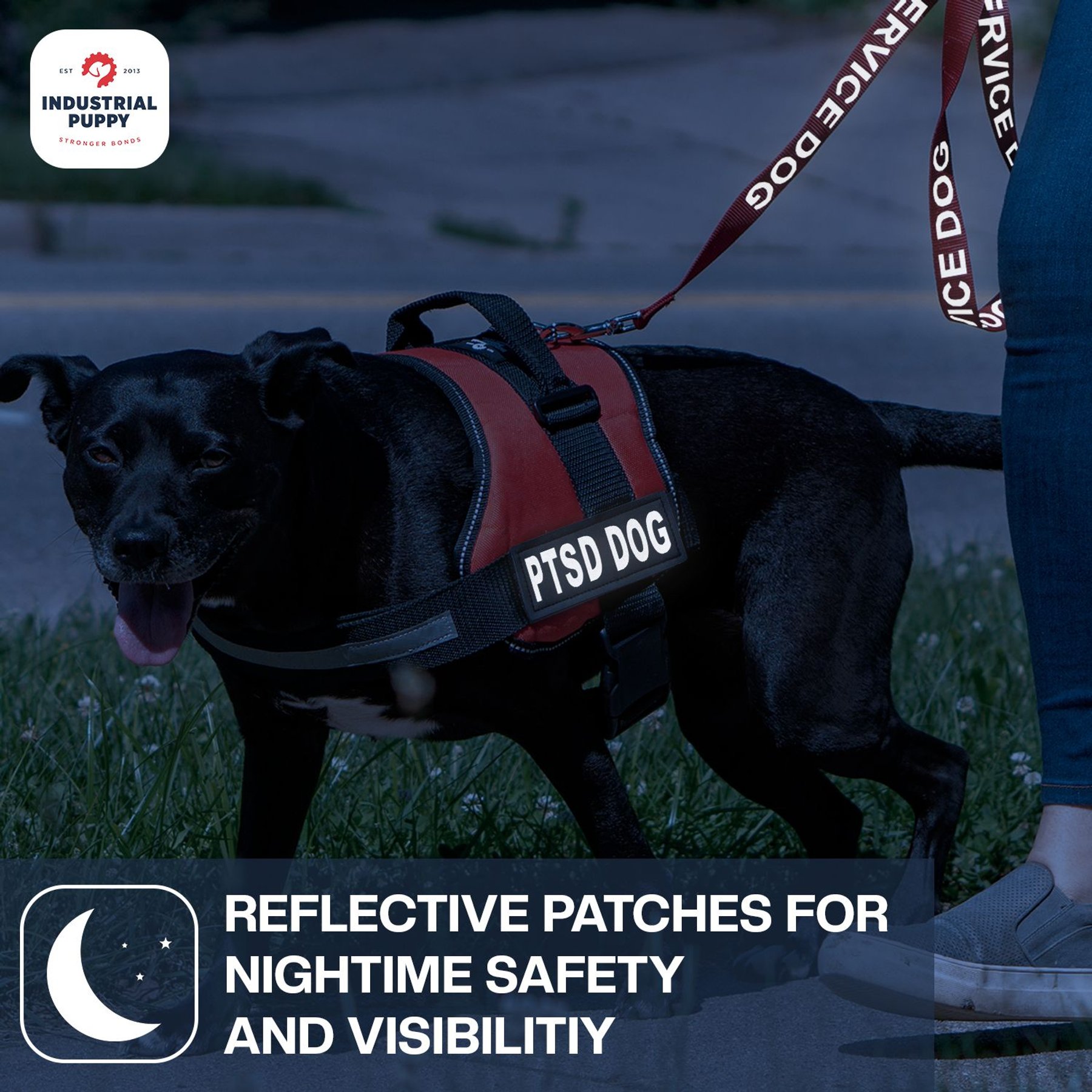 Industrial Puppy PTSD Dog Harness Patches, 2 count