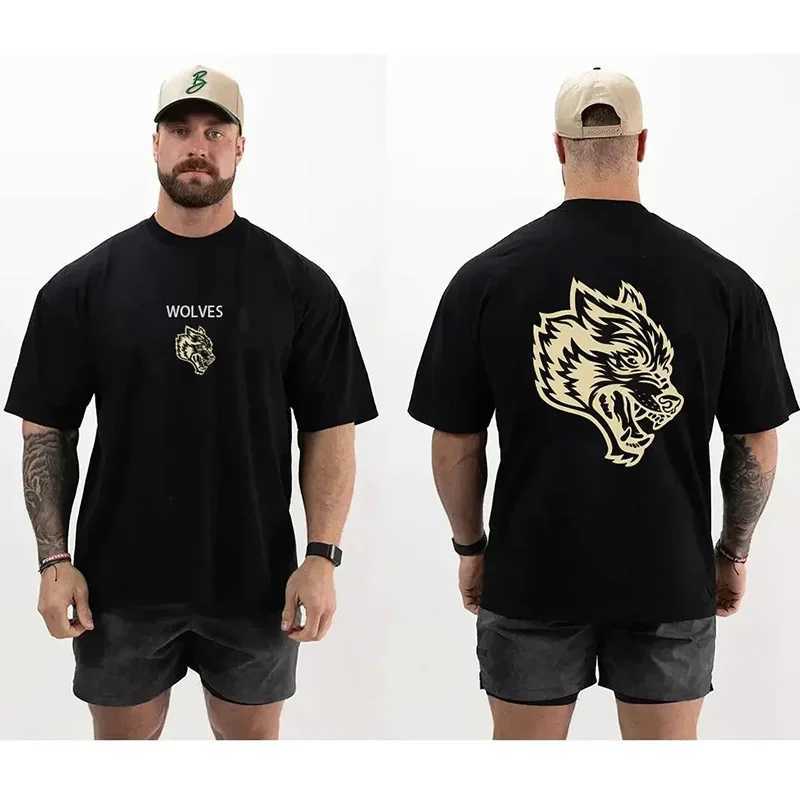 Men's T-Shirts Summer Gym Mens T-shirt Thavage Muscular Short Slve Top Men CBUM Cotton Fitness Sports T New Loose Oversized Joggers Shirts Y24042