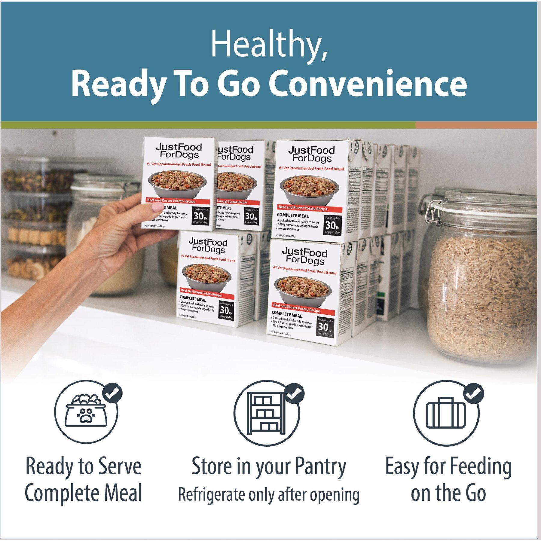JustFoodForDogs Pantry Fresh Beef & Russet Potato Fresh Dog Food