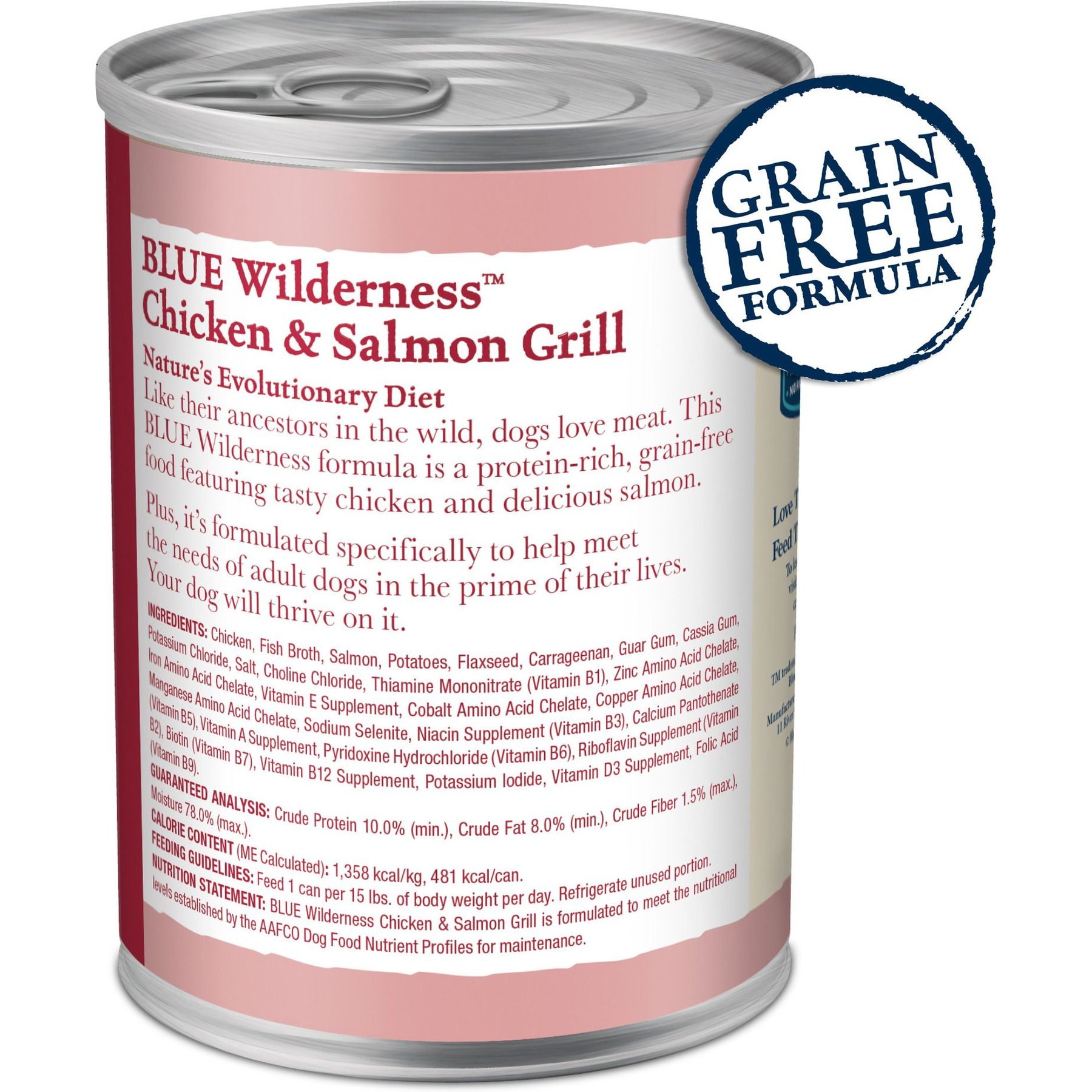 Blue Buffalo Wilderness Salmon & Chicken High-Protein Grain-Free Adult Canned Dog Food