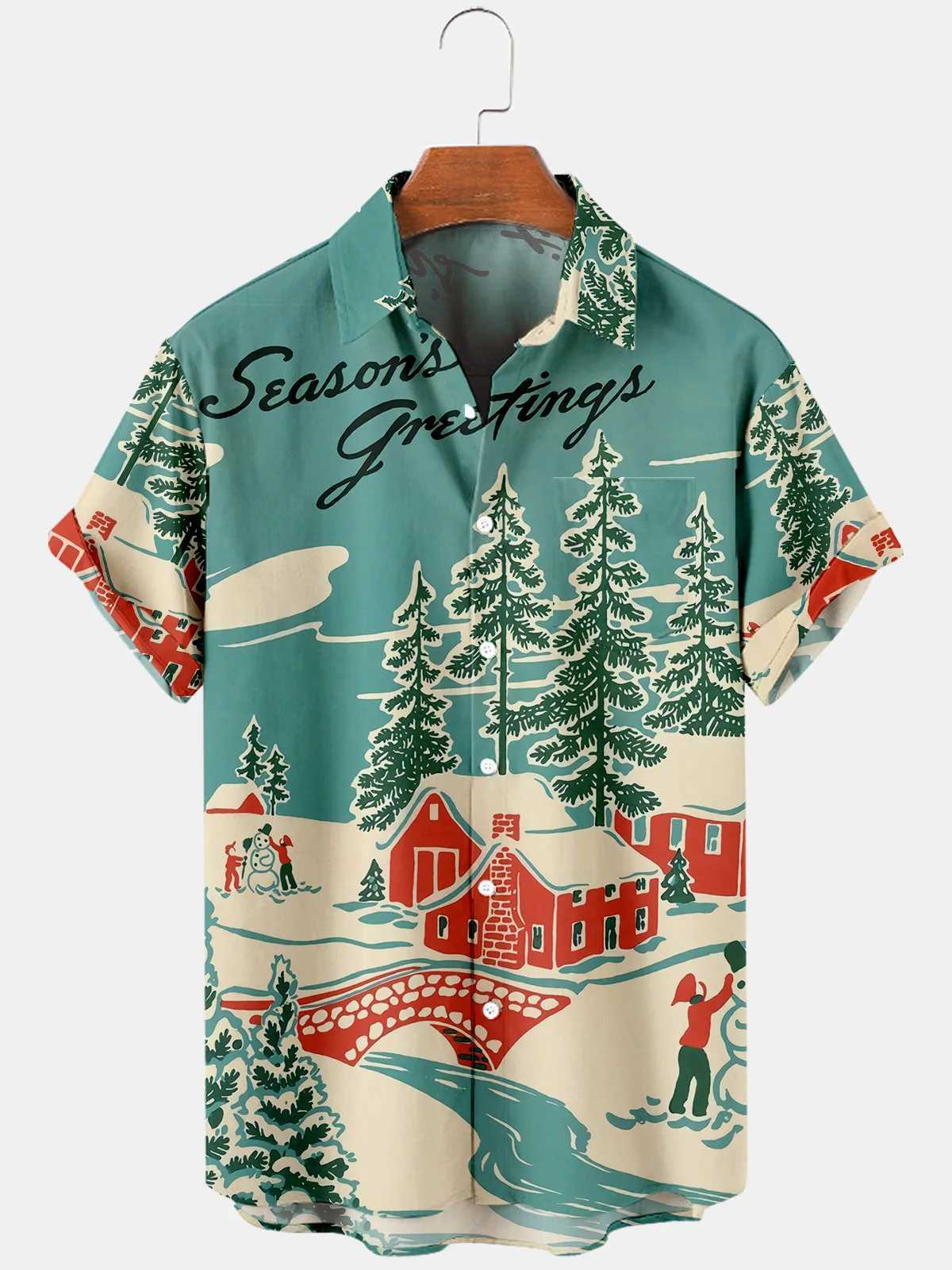 2024 New Christmas T-shirt For Men Hawaii High-quality Mens And Womens T-shirt Beach Trend Cool Short-sleeved Oversized ShirtXJ250121