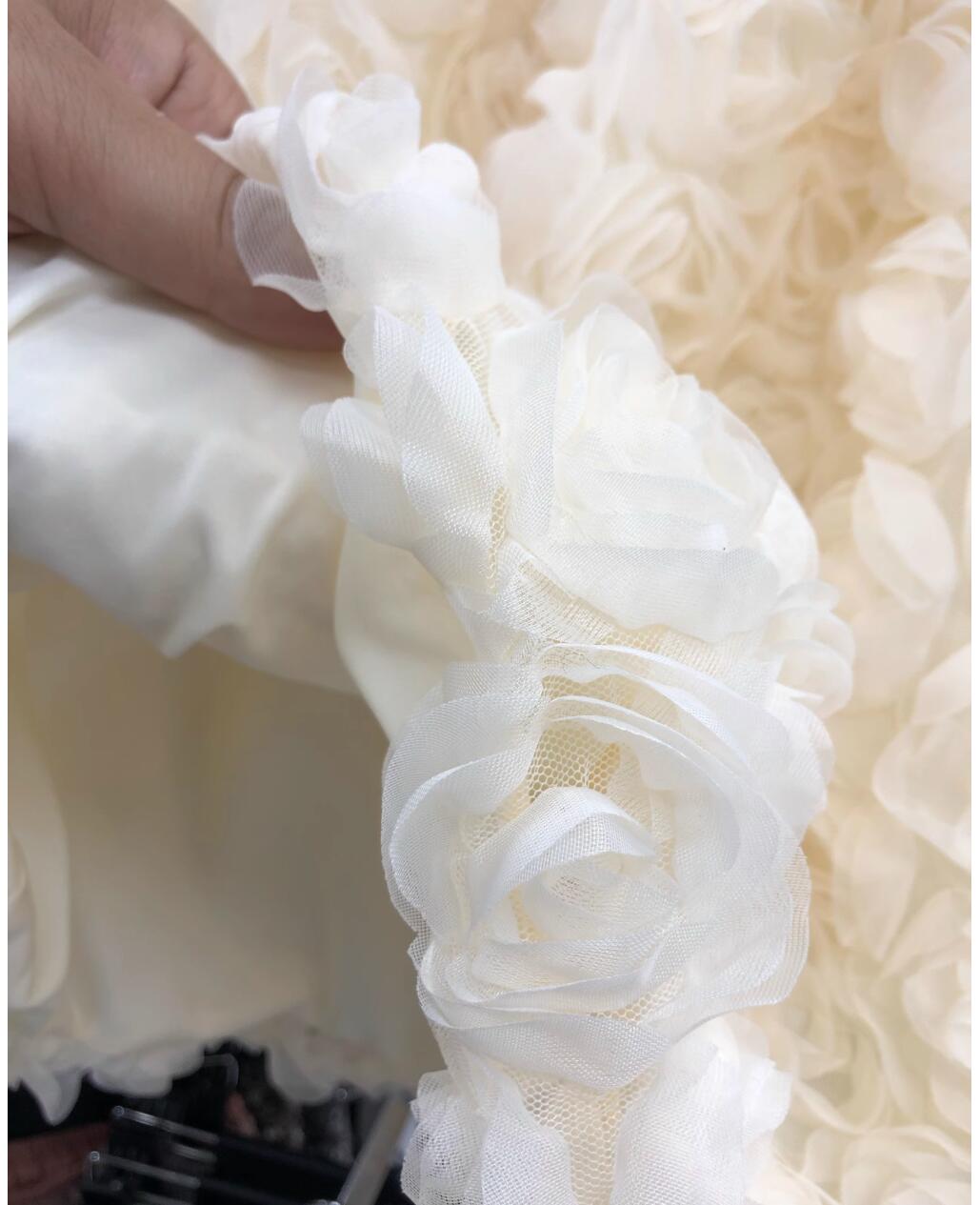 Womens fashion A-line skirt elastic high waist elegant 3D rose summer desinger skirt