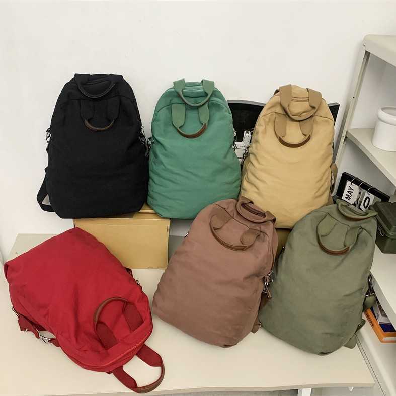 new canvas backpack for women artistic simple casual versatile three use backpack handheld diagonal cross bag
