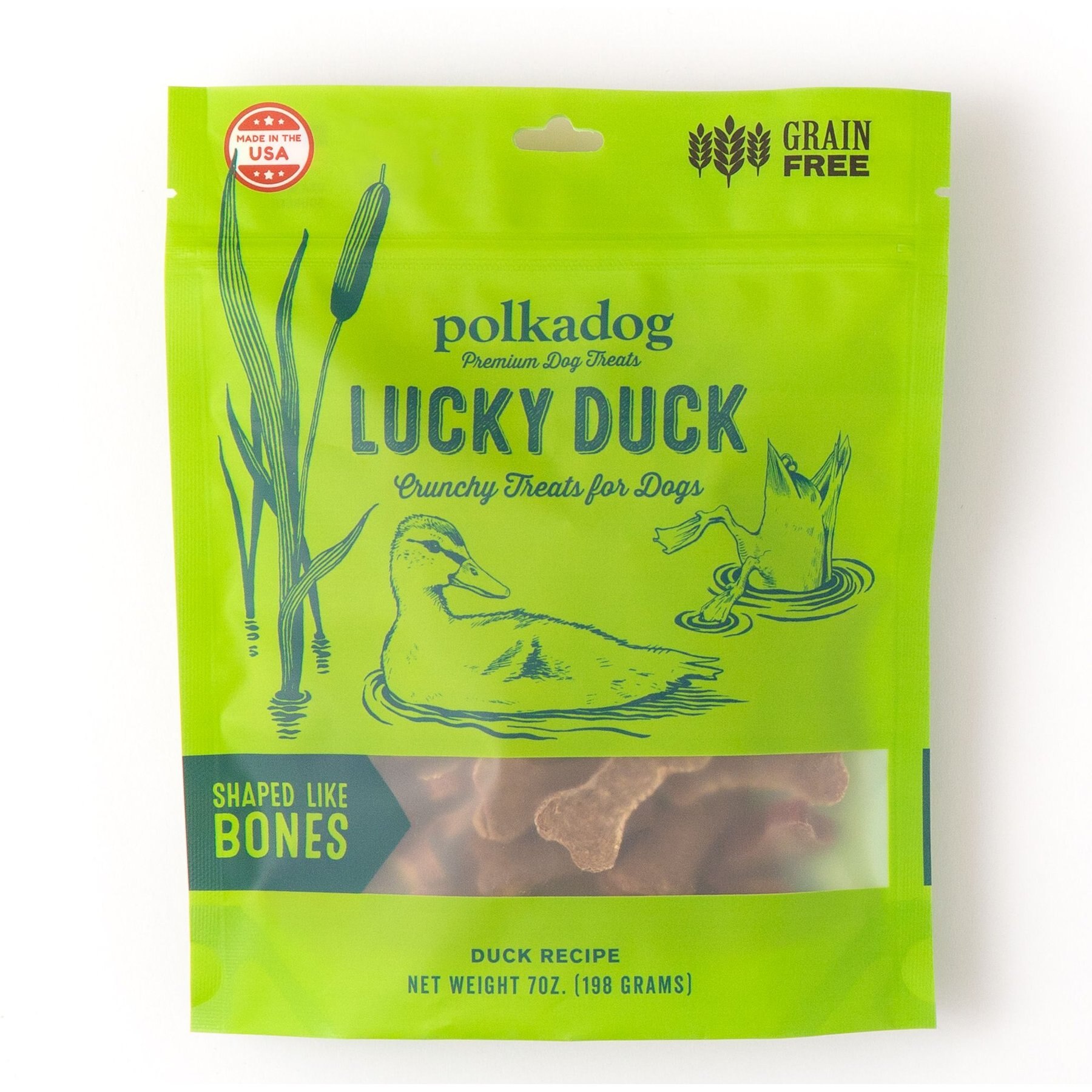Polkadog Lucky Duck Bone Shaped Dehydrated Dog Treats