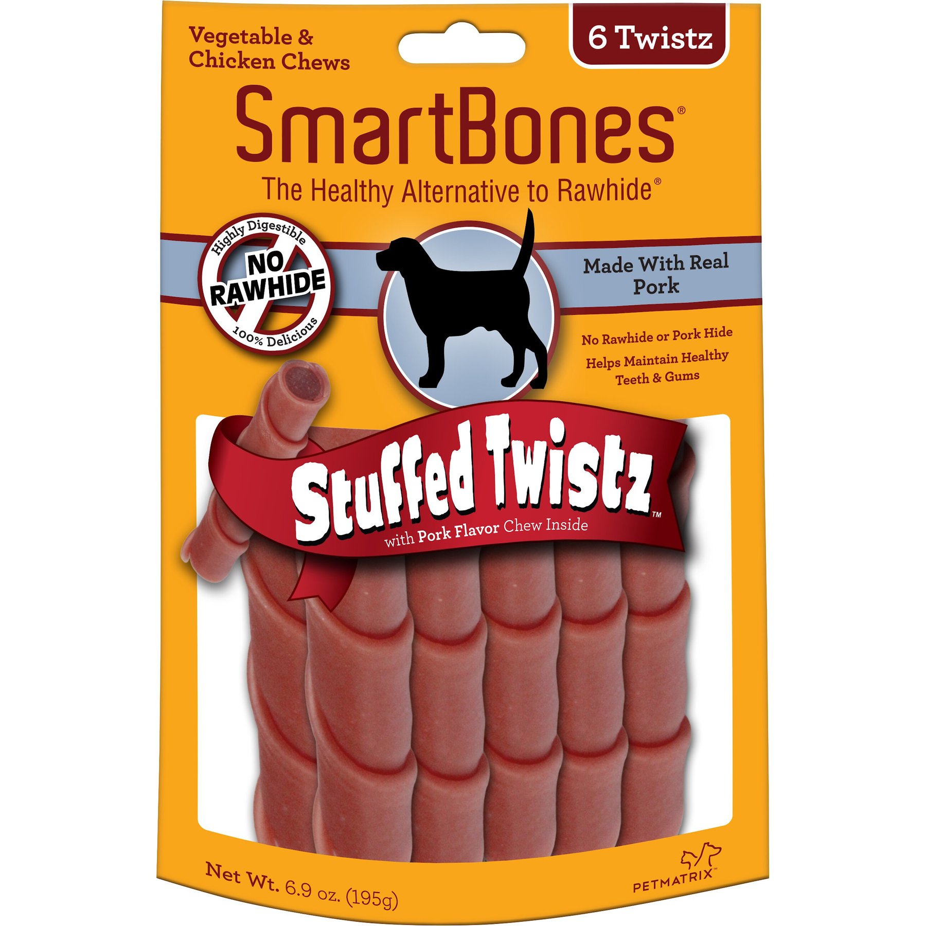 SmartBones Stuffed Twistz Pork Chews Dog Treats