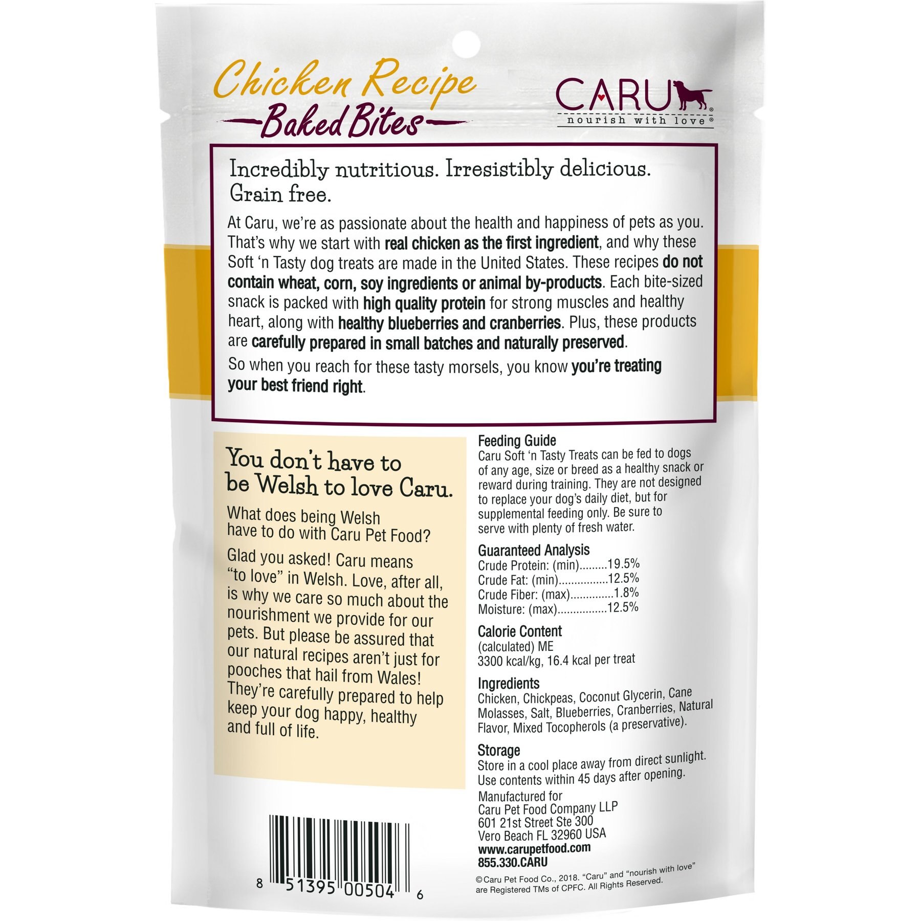 Caru Soft 'n Tasty Baked Bites Chicken Recipe Grain-Free Dog Treats
