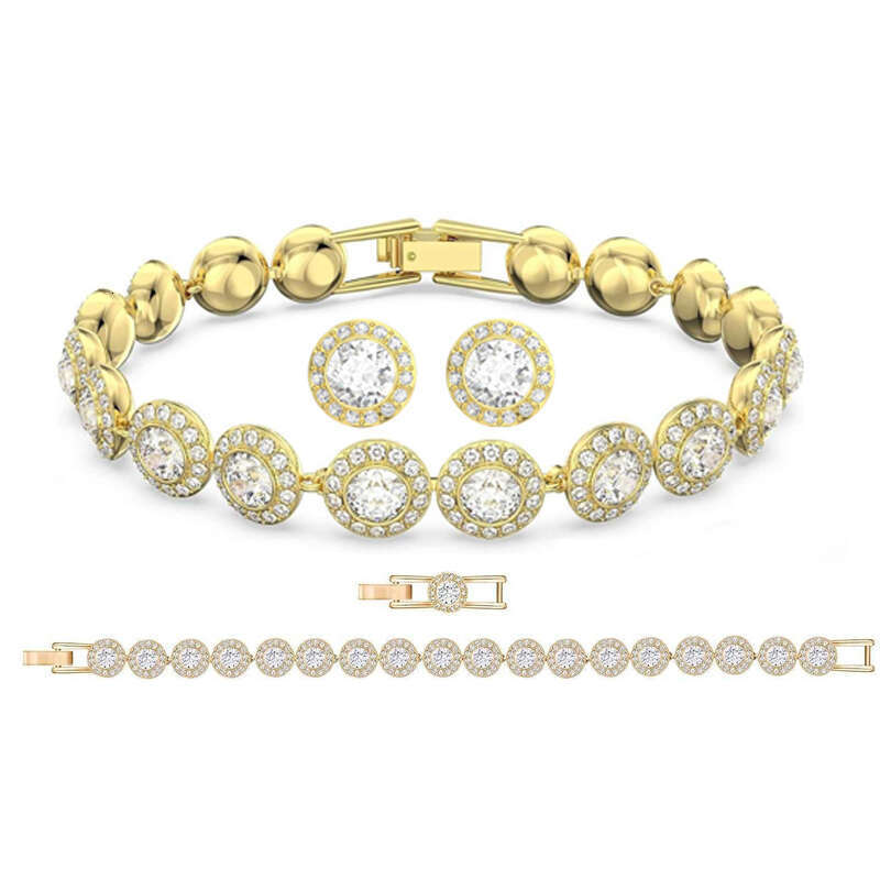 Luxury tennis bracelet designer for women plated silver gold tennis necklace Austria crystal diamond bracelets designer jewelry woman Christmas gift With Box
