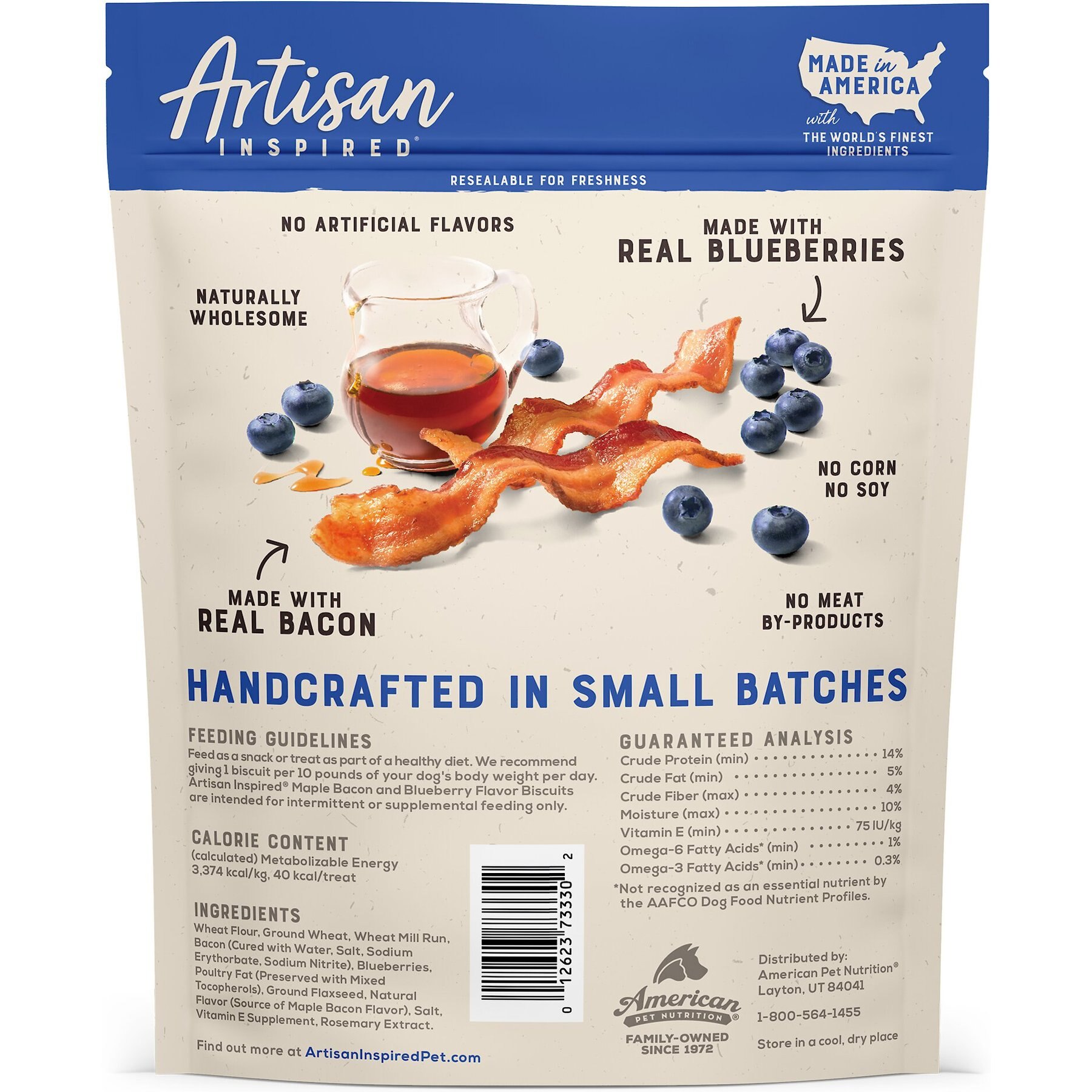 Artisan Inspired Maple Bacon & Blueberry Flavor Biscuits Dog Treats, 16-oz bag