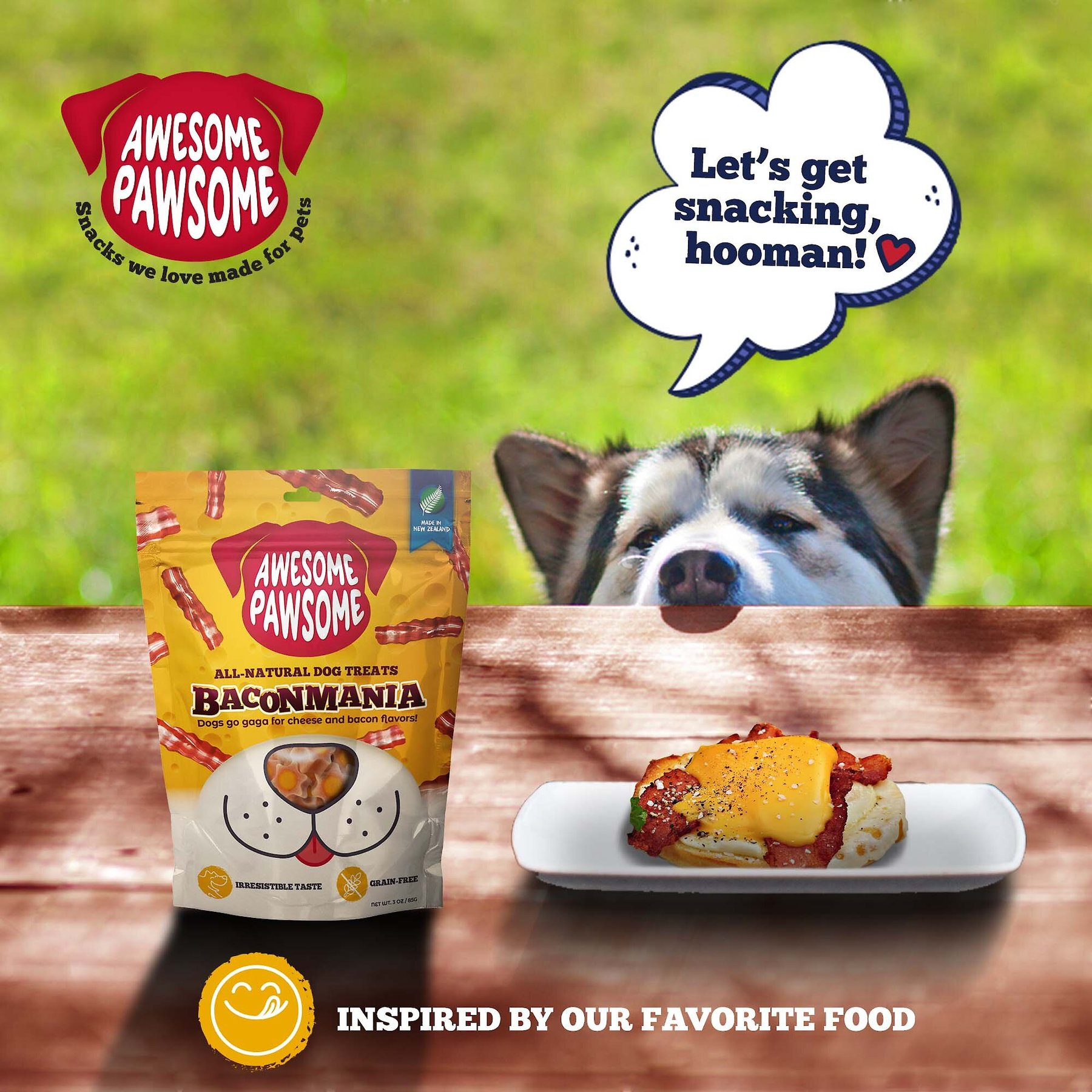Awesome Pawsome Baconmania Dog Treats, 3-oz bag