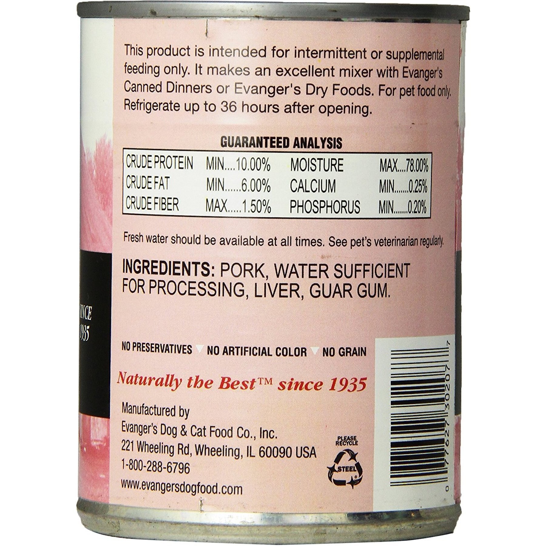 Evanger's Grain-Free Pork Canned Dog & Cat Food