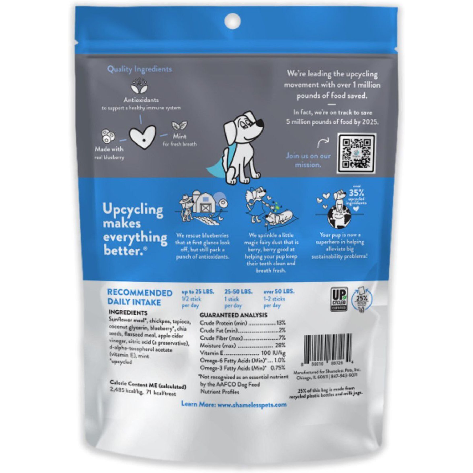 Shameless Pets The Tooth Berry Blueberry & Mint Flavor Dental Dog Treats