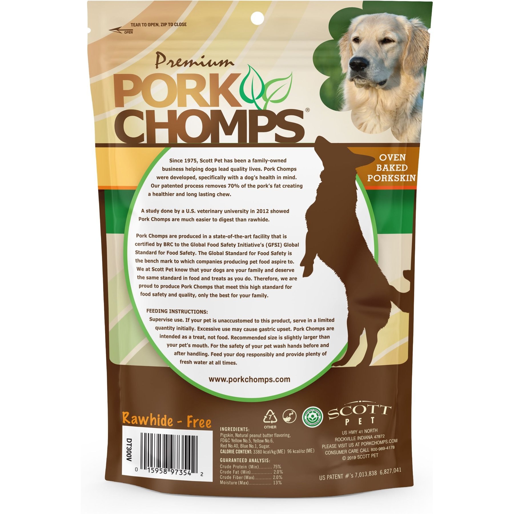Pork Chomps Peanut Butter Flavor Twists Dog Treats