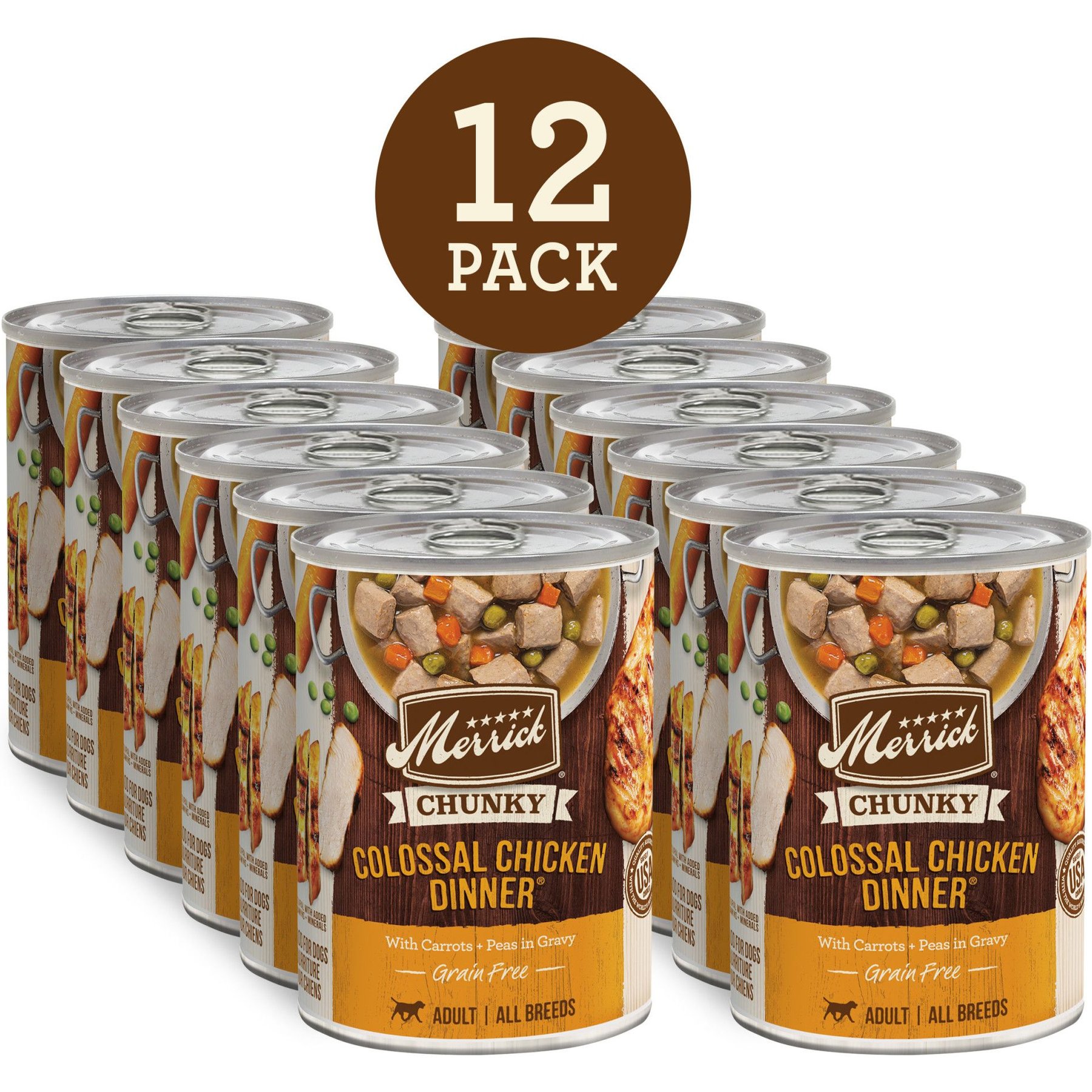 Merrick Chunky Grain-Free Wet Dog Food Colossal Chicken Dinner