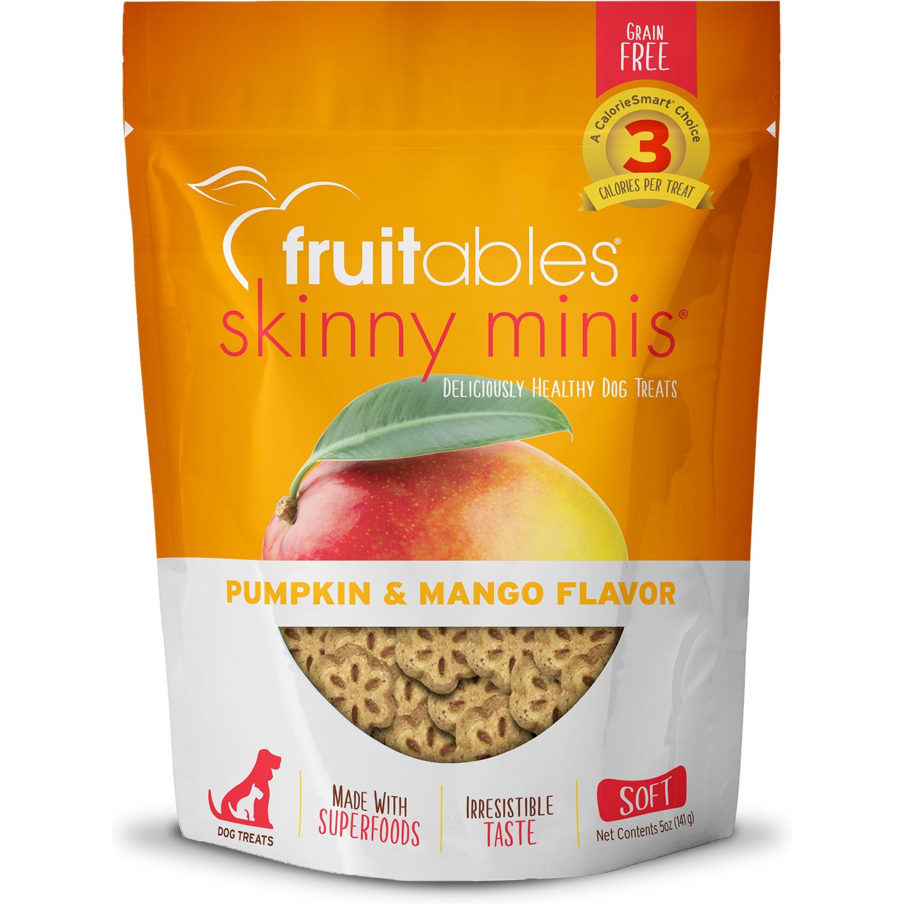Fruitables Skinny Minis Pumpkin & Mango Flavor Soft & Chewy Dog Treats