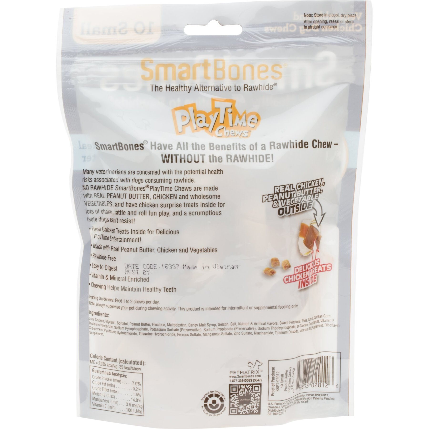 SmartBones Small PlayTime Peanut Butter Chews Dog Treats