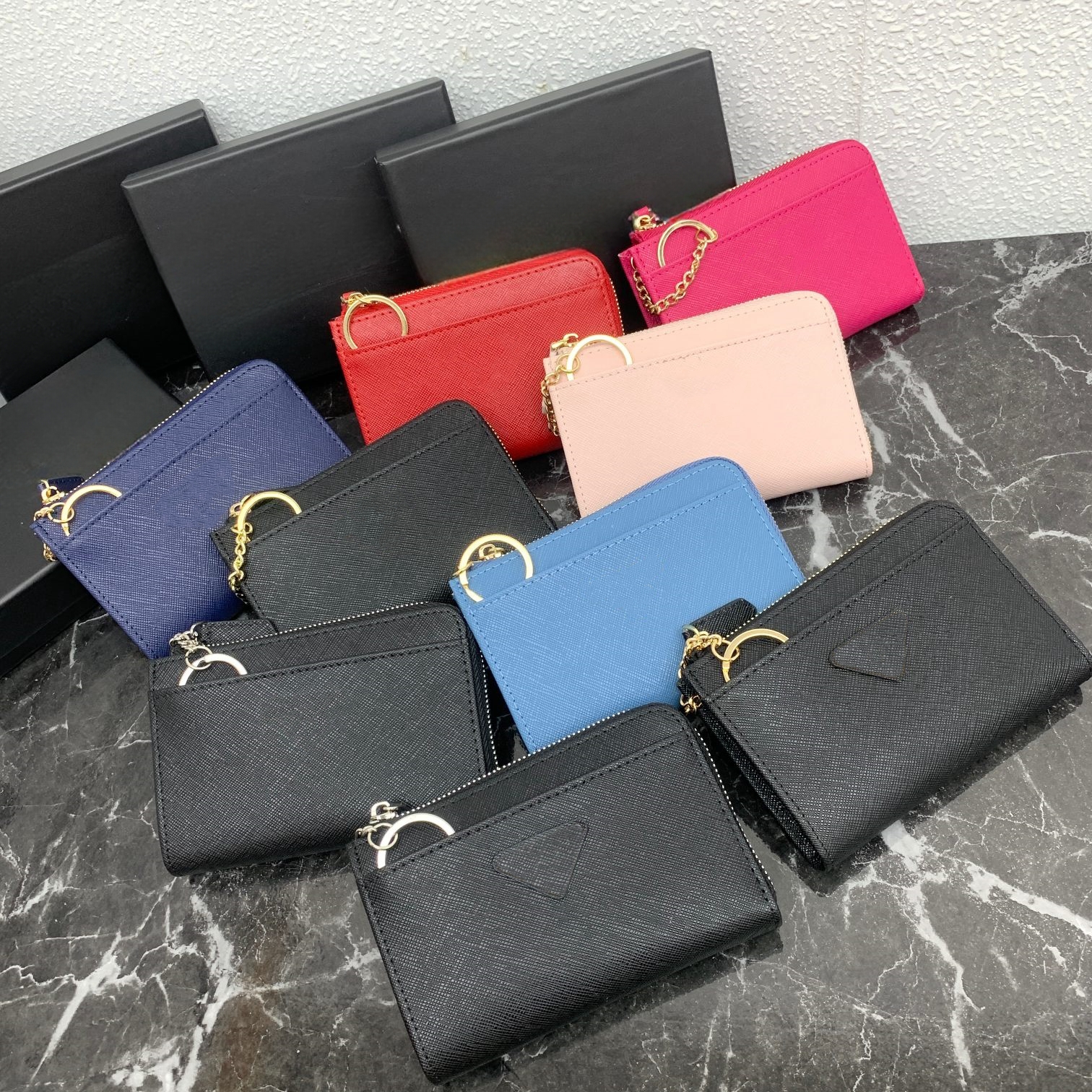 Designer Wallet Coin Purse with Zipper High-Quality Leather Coin Pouch Pocket Key Pouch Mens Card Holder Business Casual Premium Leather Purse