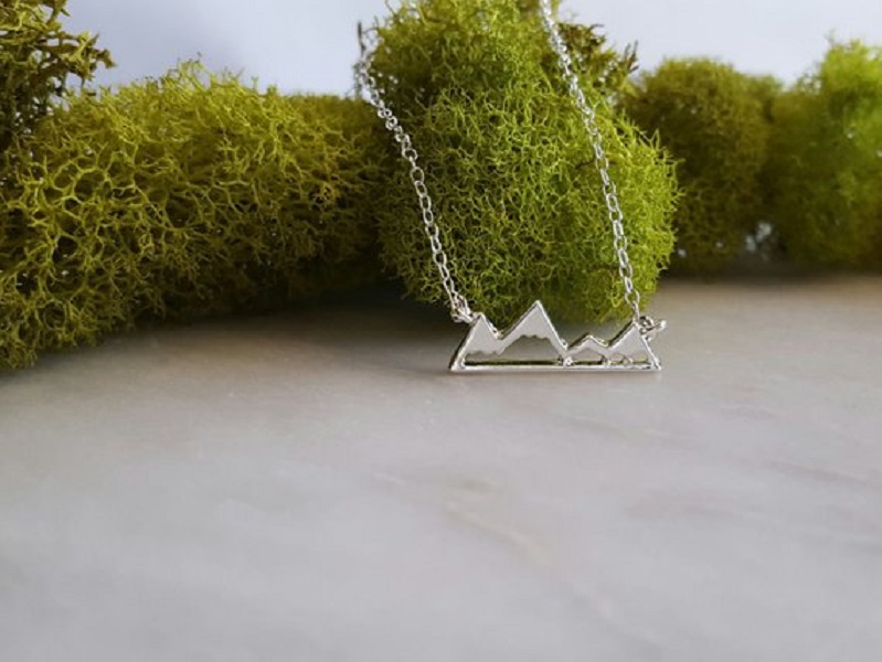 10PCS Cute Snowy Mountain Top Range Necklaces Simple Modern Minimalist Necklace Nature Paris Landscape Necklace for Women
