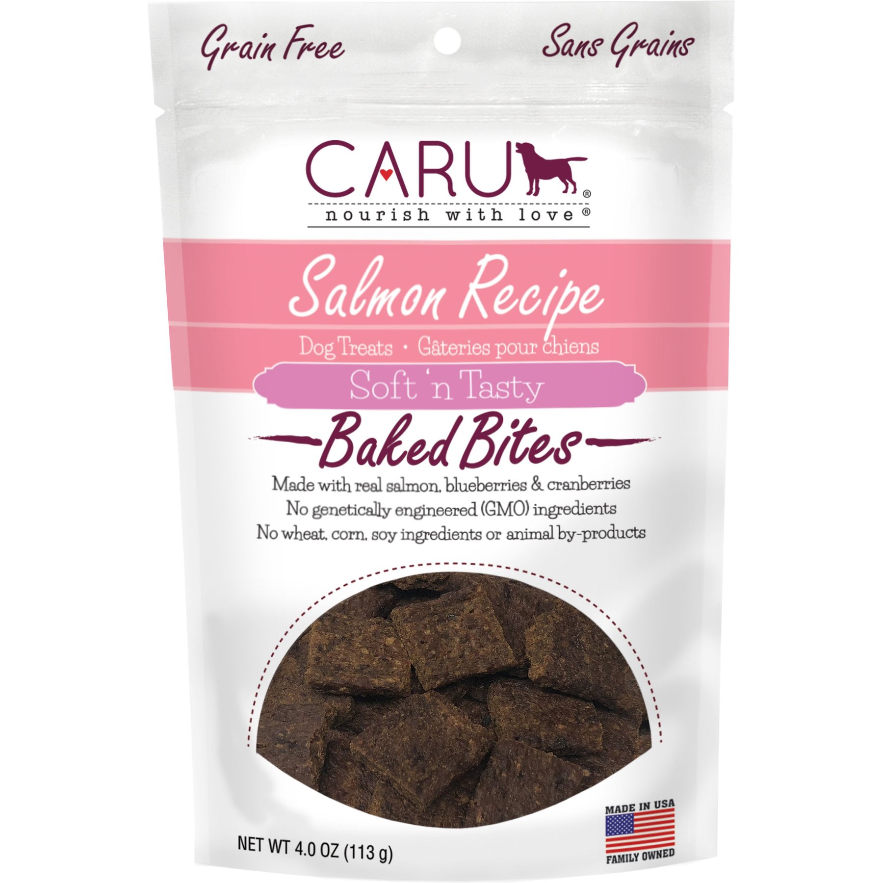 Caru Soft 'n Tasty Baked Bites Salmon Recipe Grain-Free Dog Treats