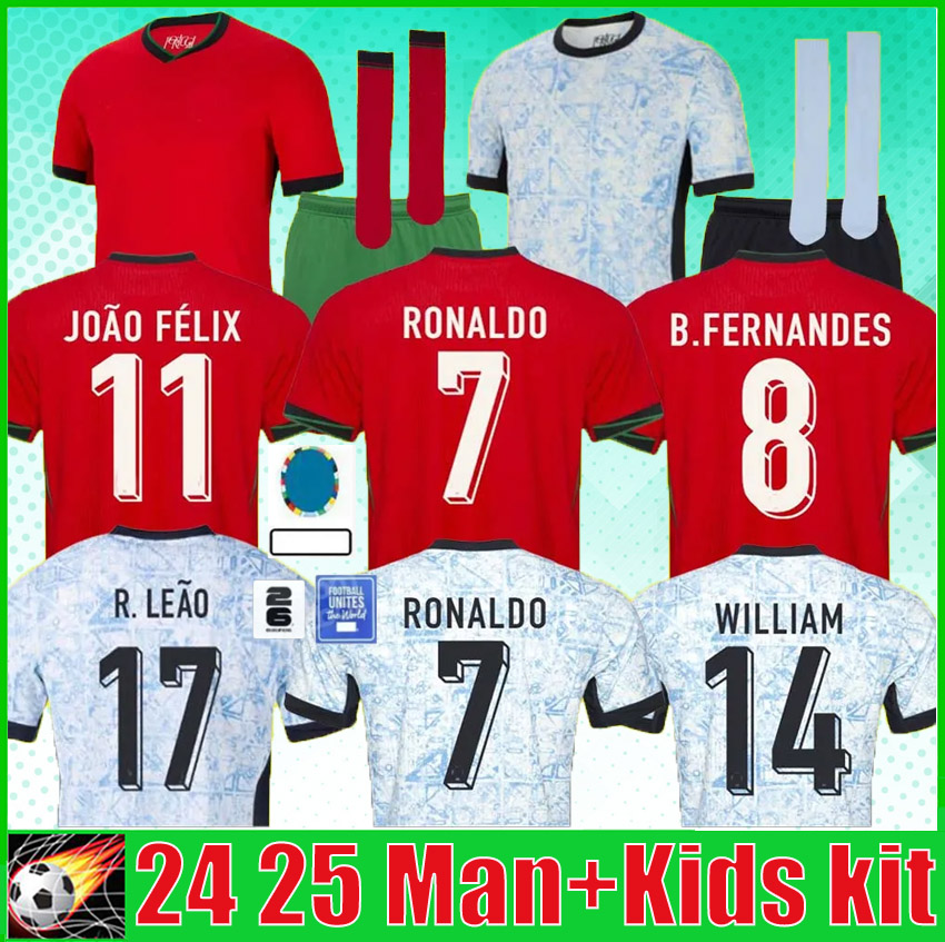 Portugal 24 25 Football Jersey Ruben Ronaldo Home Away shirt Portuguese 2024 Portugal Men Soccer Shirt Kids kit Woman Fans Player version EPE JOAO FELIX Goalkeeper
