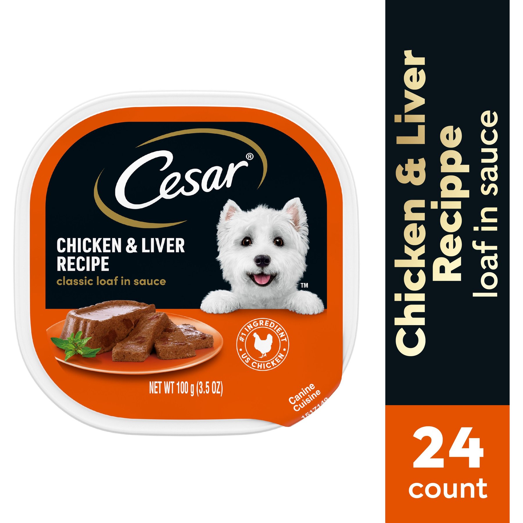 Cesar Classic Loaf in Sauce Chicken & Liver Recipe Grain-Free Small Breed Adult Wet Dog Food Trays
