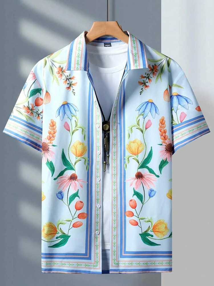 Summer Travel Mens Casual Shirt Everyday Urban Fashion 3D Printed Mens Short Sve Shirt Beach Vacation Haiian ShirtXJ241120