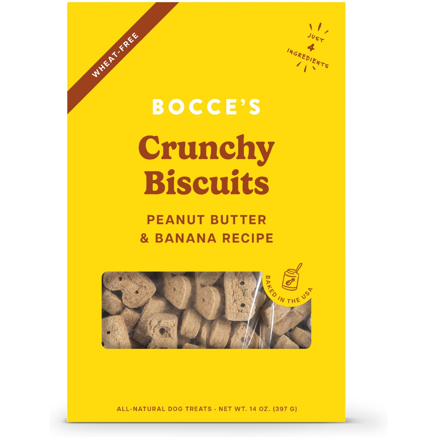 Bocce's Bakery Oven Baked Wheat-Free Pb + Banana Recipe Dog Treats