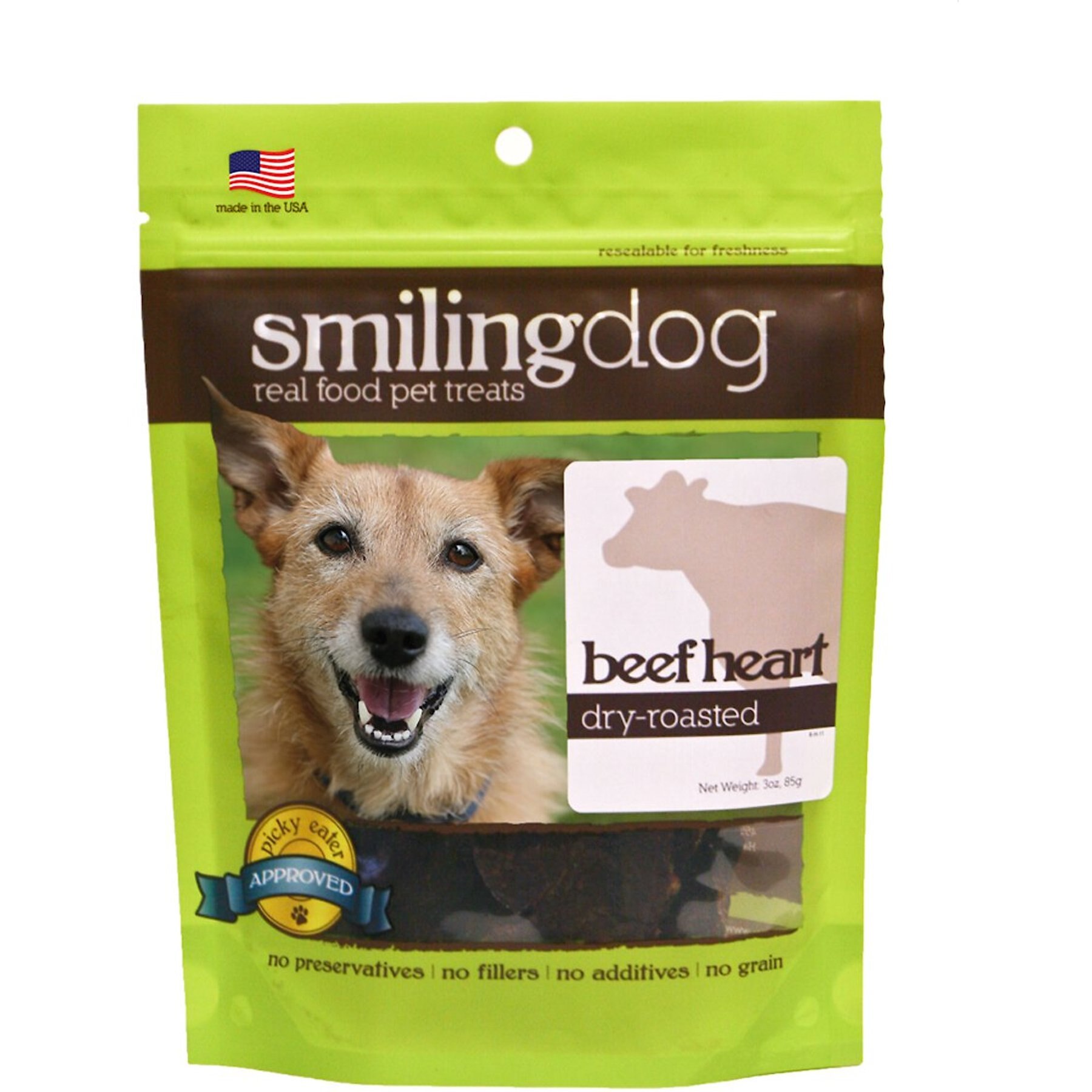 Herbsmith Smiling Dog Beef Heart Dry-Roasted Dog Treats