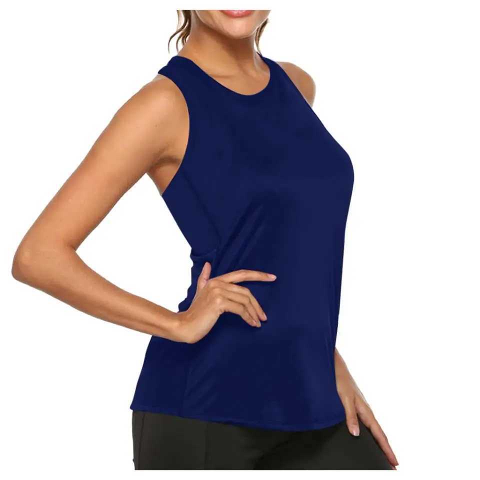 Summer Top Yoga Womens Sprots Top O-neck Sleeveless T-shirt Womens Yoga Vest Sprot Running Top Breathable Fitness TopXJ250410
