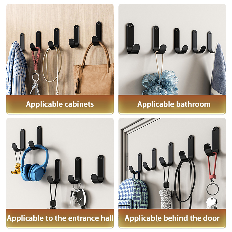 Hole-free hooks adhesive bathroom door entrance load-bearing hangers wall hooks wall coat storage