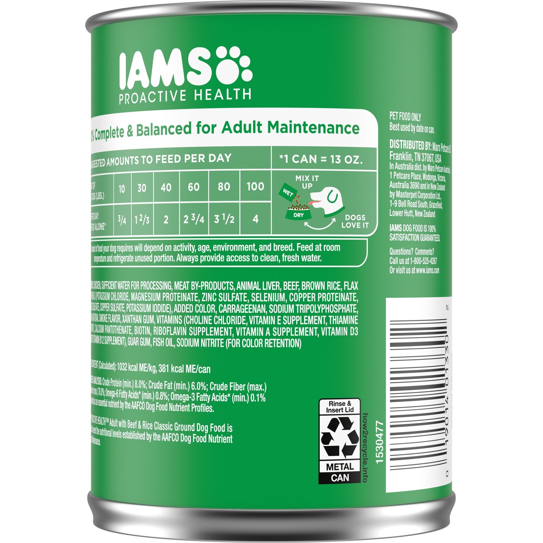 Iams ProActive Health Classic Ground with Beef & Whole Grain Rice Adult Canned Wet Dog Food