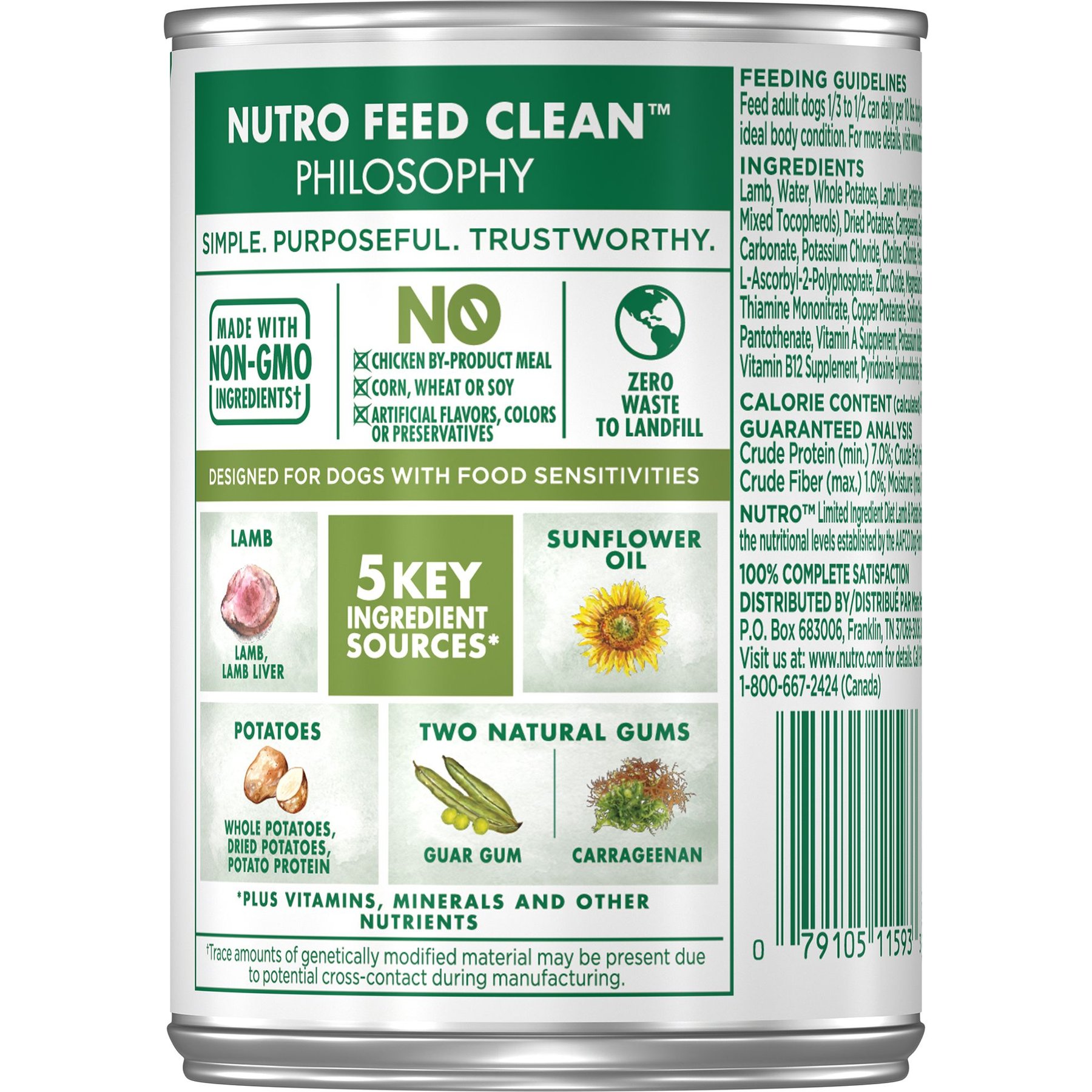 Nutro Limited Ingredient Diet Premium Loaf Lamb & Potato Grain-Free Adult Canned Wet Dog Food